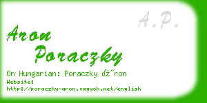 aron poraczky business card